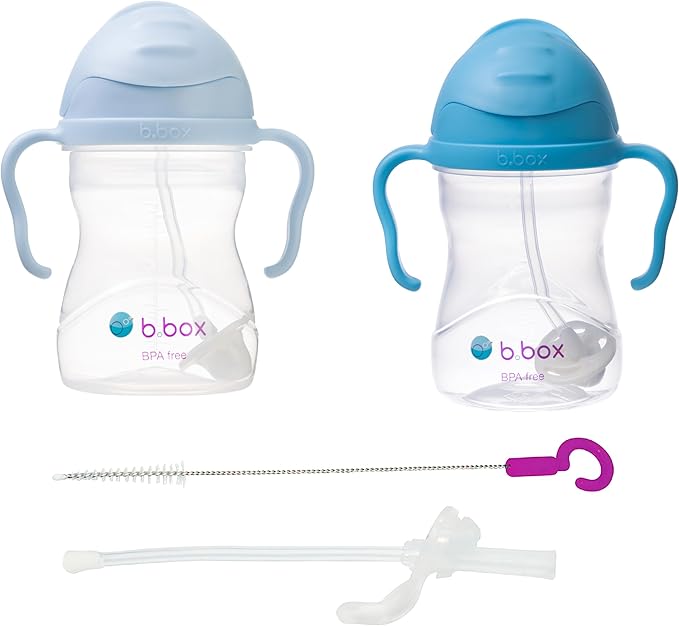 B.box Sippy Cup Replacement Straws & Cleaning Brush Set - 2-Pack
