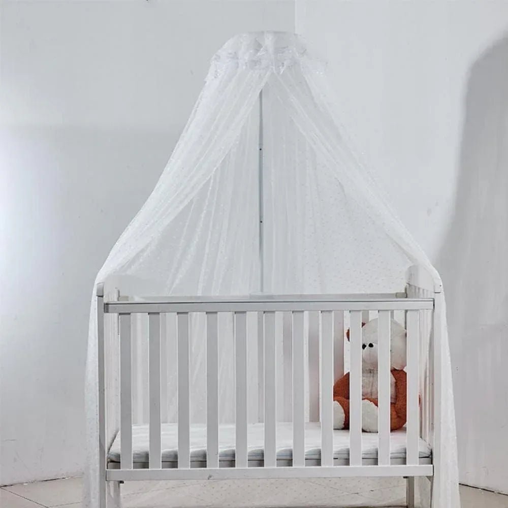 Baby Round Mosquito Net Canopy with Stand Holder – Hanging Netting Bed Canopy for Kids Bedroom, Safe Insect Protection, Lightweight Design, Easy Installation, Best Gift for Children - Adenzo Comfies