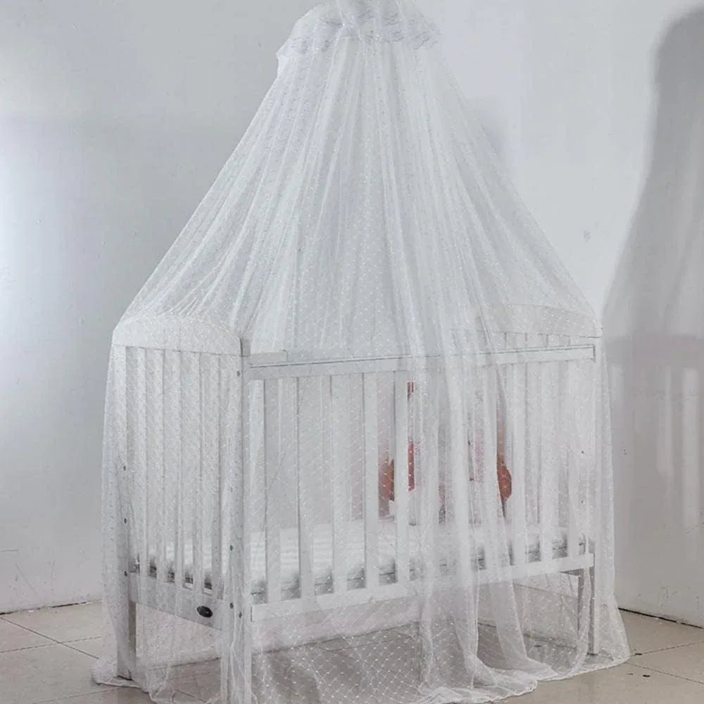 Baby Round Mosquito Net Canopy with Stand Holder – Hanging Netting Bed Canopy for Kids Bedroom, Safe Insect Protection, Lightweight Design, Easy Installation, Best Gift for Children - Adenzo Comfies