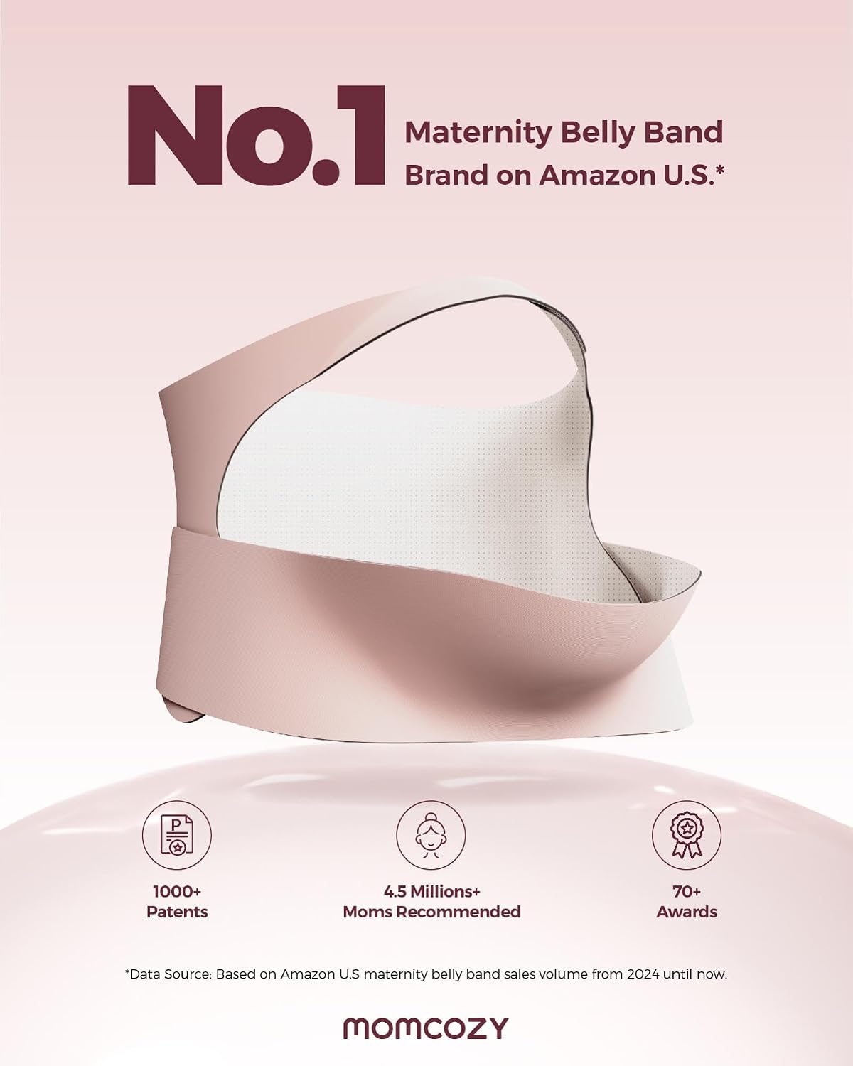 Momcozy Pregnancy Belly Band - CozySupport Ergonomic Maternity Belly Band for Back Support, Abdomen & Waist - Adenzo Comfies