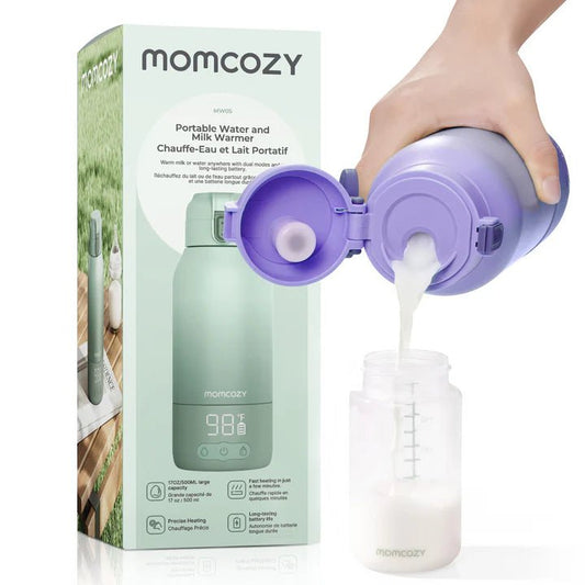 Momcozy Portable Milk Warmer for Travel – Dual Heating Modes for Breast Milk & Water, Portable Bottle Warmer with Fast Heating & Long Battery Life, 17 Ounces Large Capacity to Meet Your All-Day Needs - Adenzo Comfies