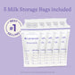 Lansinoh Breastmilk Bags Storage Container – Organizer with Quick‑Freeze Tray + 5 Bonus Bags