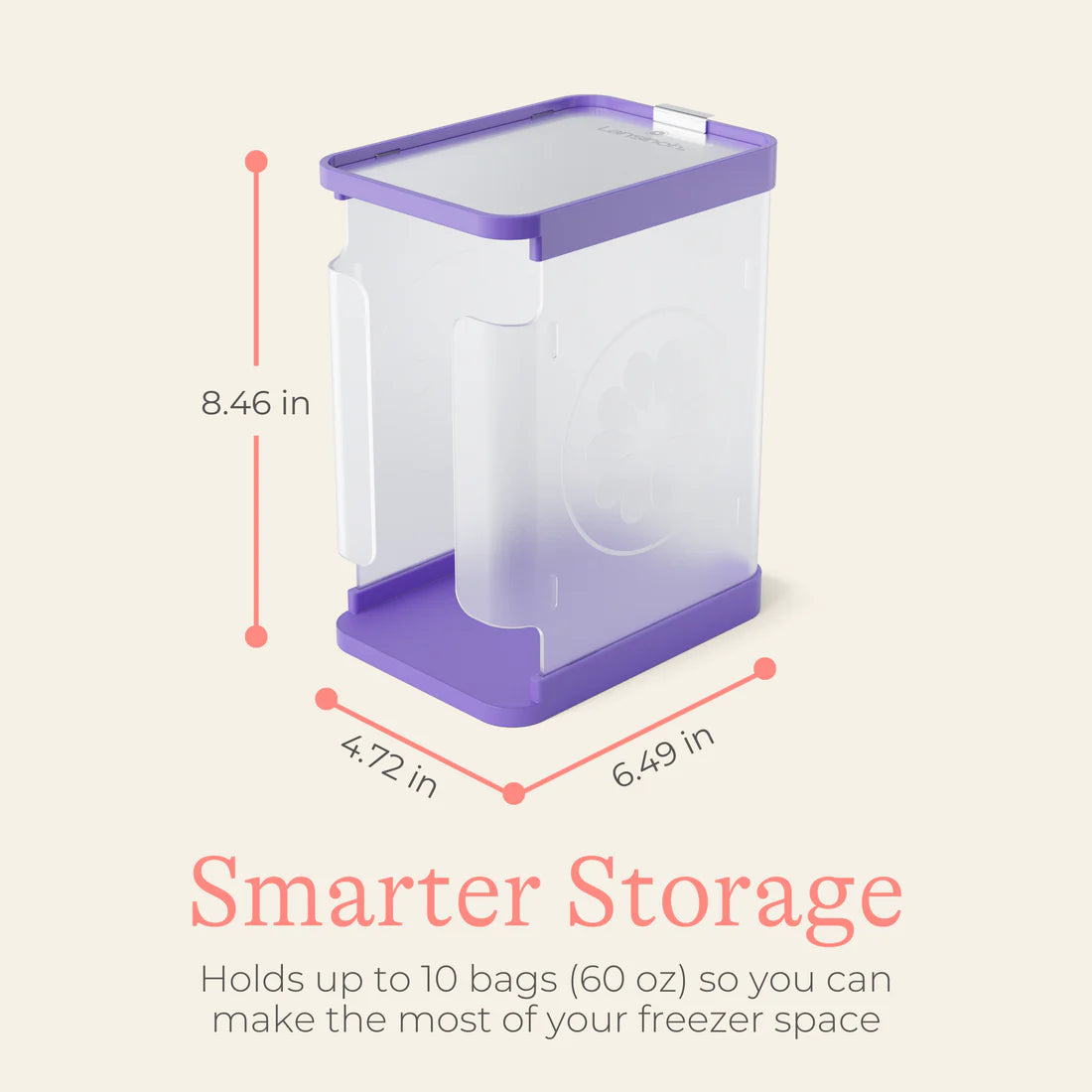Lansinoh Breastmilk Bags Storage Container – Organizer with Quick‑Freeze Tray + 5 Bonus Bags