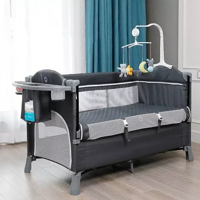 Brotish Baby Playpen Bed with Mosquito Net, Foldable Portable Infant Crib, Travel Bassinet and Play Yard for Newborns and Toddlers - Adenzo Comfies