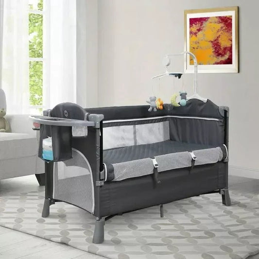 Brotish Baby Playpen Bed with Mosquito Net, Foldable Portable Infant Crib, Travel Bassinet and Play Yard for Newborns and Toddlers - Adenzo Comfies