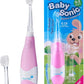 Brush Baby BabySonic Electric Toothbrush for Ages 0-3 Years - Includes 2 Sensitive Brush Heads (Pink)