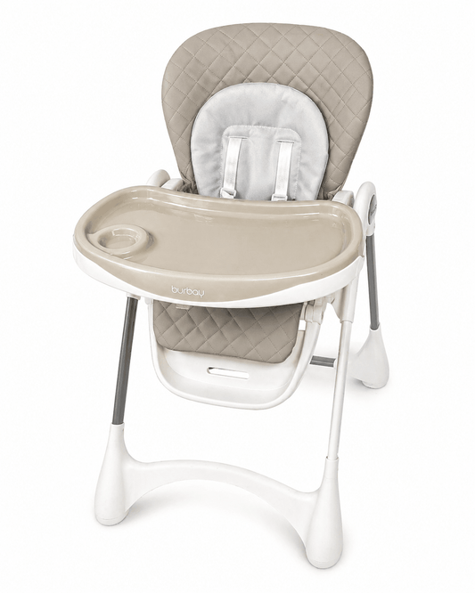 Burbay Adjustable Baby High Chair with Removable Tray & Safety Harness – Modern Foldable Feeding Chair - Adenzo Comfies