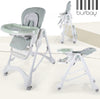 Burbay Adjustable Baby High Chair with Removable Tray & Safety Harness – Modern Foldable Feeding Chair - Adenzo Comfies