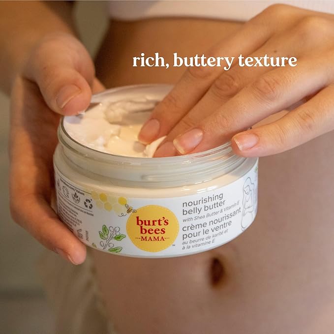 Burt's Bees Stretch Mark Cream & Pregrancy Belly Butter, With Nourishing Shea Butter & Vitamin E, 185g