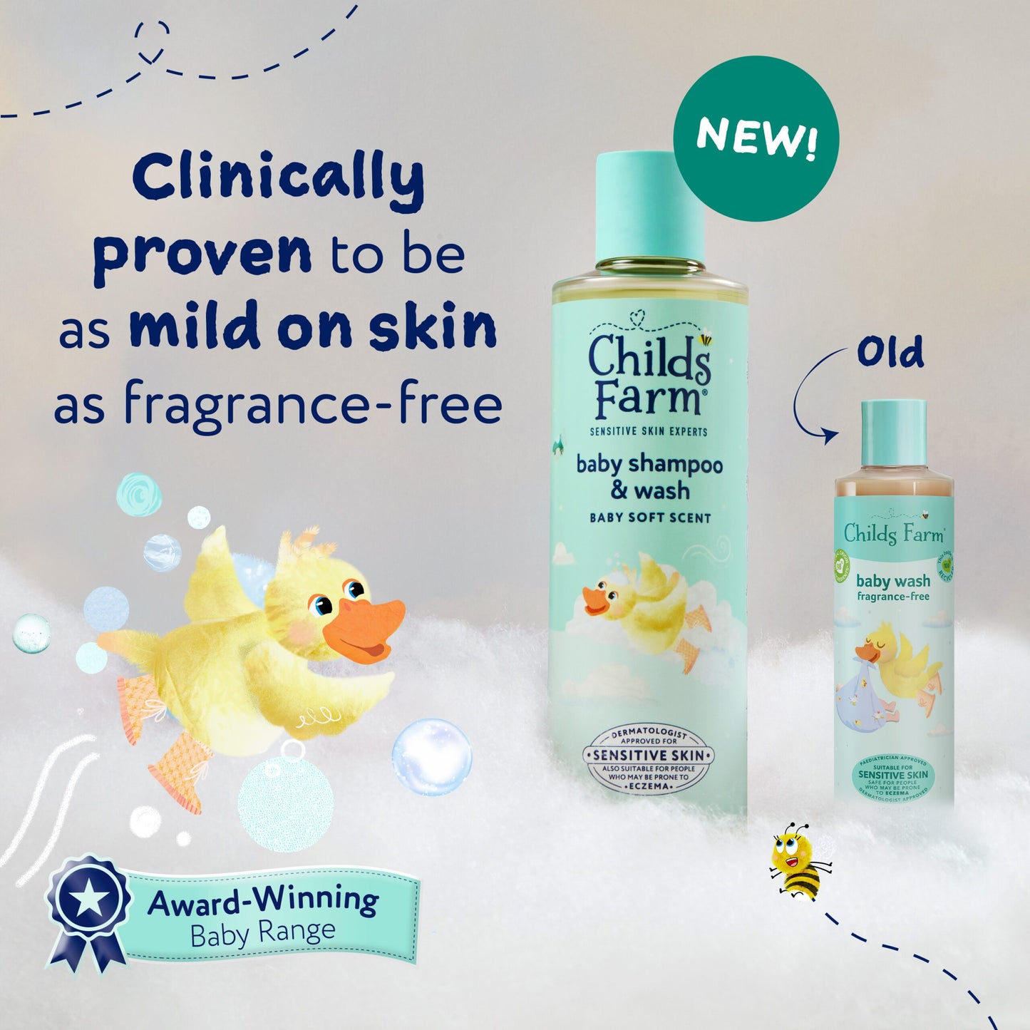 Child's Farm Baby Shampoo Unfragranced Gently Cleanses Hair and Scalp Suitable for Newborns with Dry, Sensitive and Eczema-prone Skin and Scalp, 250 ml