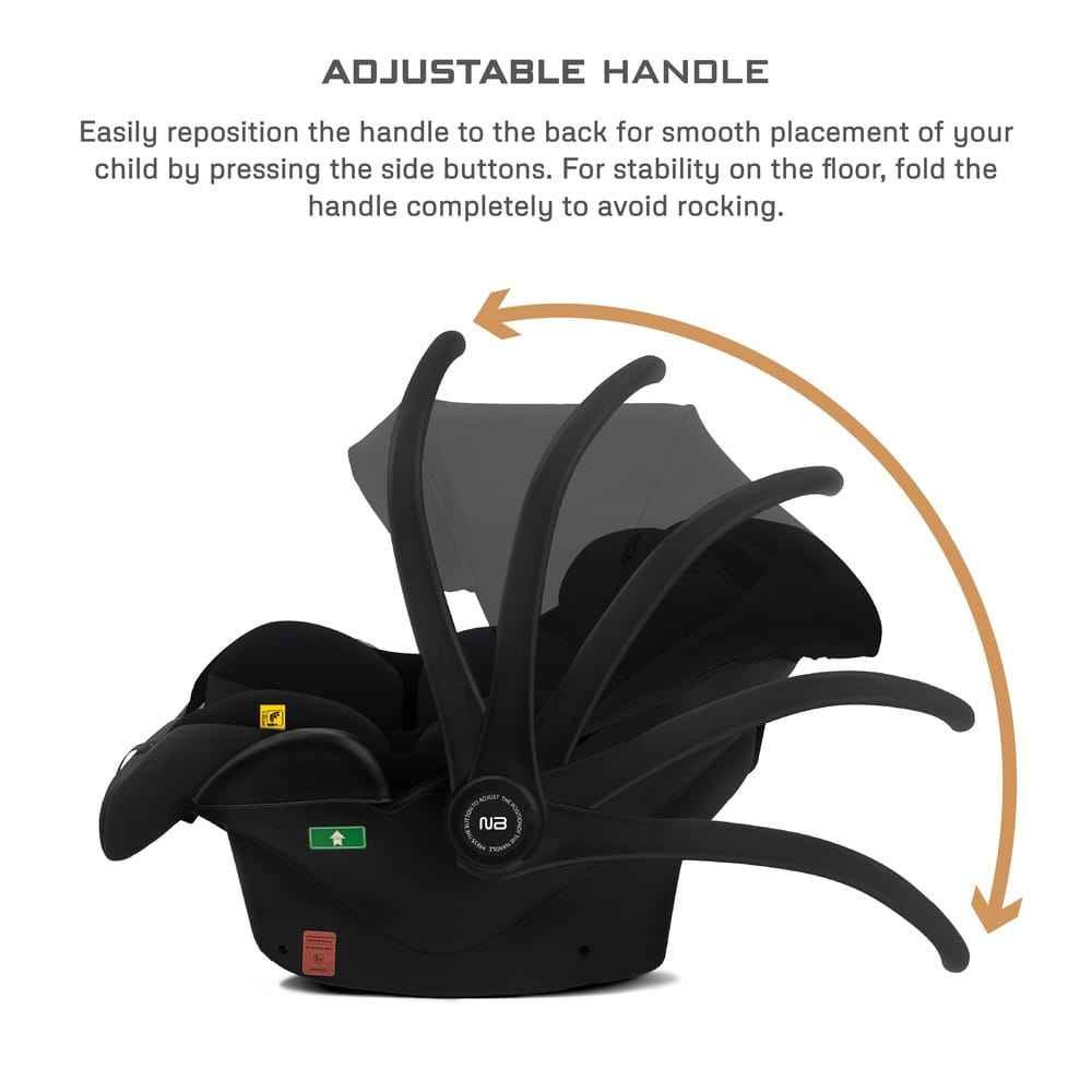 Neobreez i-SACRO i-Size Infant Car Seat, Lightweight Baby Carrier Car Seat, Includes Seat Reducer& Seat Wedge,3 Point Strap ECE R129, Newborn to 15 months, Waterproof UPF50+ Canopy (13kg-Black . - Adenzo Comfies