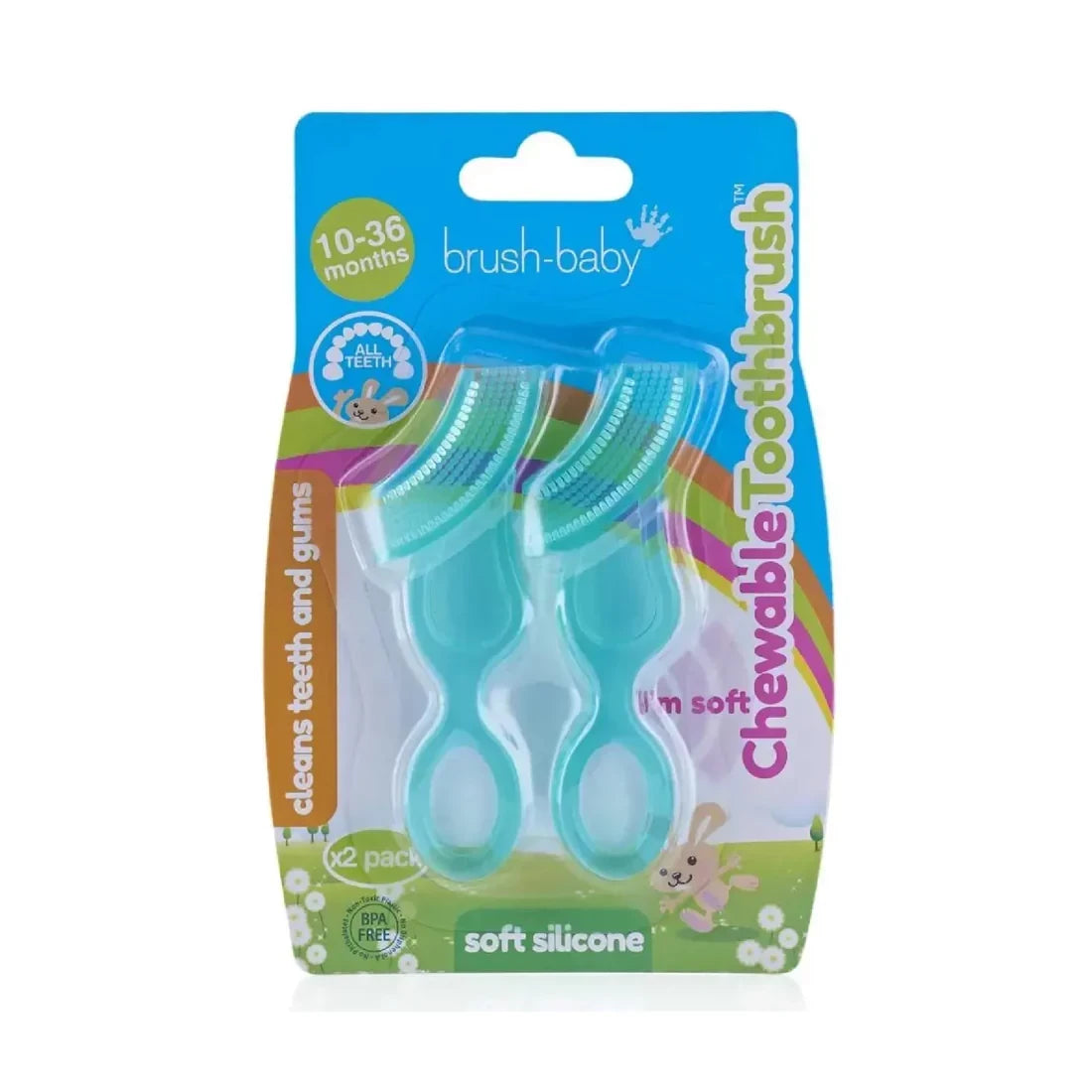 Chewable Toothbrush Teal (Double Pack)