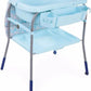 Chicco Cuddle & Bubble Ergonomic Baby Bathtub with Legs and Changing Mat with Padded and Soft Reducer, Adjustable Height, Compact Closure, Organizer, 2 Wheels, Max. 11 kg - Blue (Ocean) - Adenzo Comfies