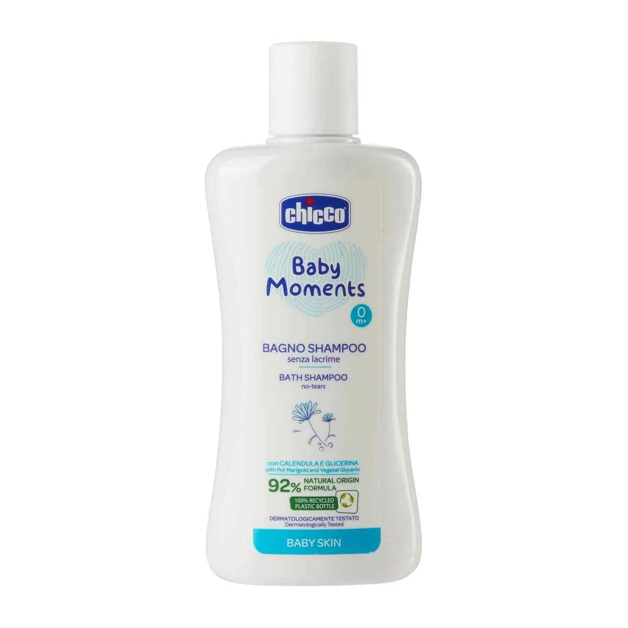 Chicco Baby Moments No‑Tears Bath Shampoo – 200ml, Newborn & Above
