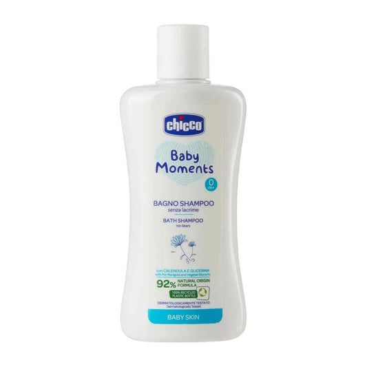 Chicco Baby Moments No‑Tears Bath Shampoo – 200ml, Newborn & Above - Adenzo Comfies