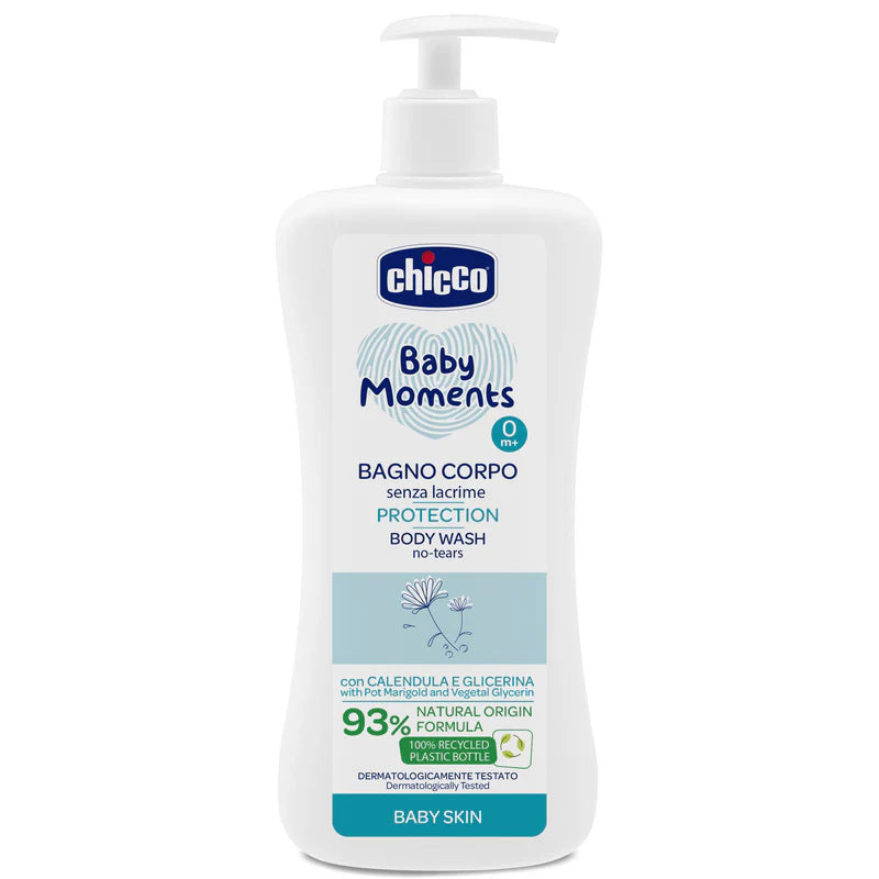 Chicco Baby Moments No‑Tears Bath & Shower Gel – 500ml, Newborn & Above