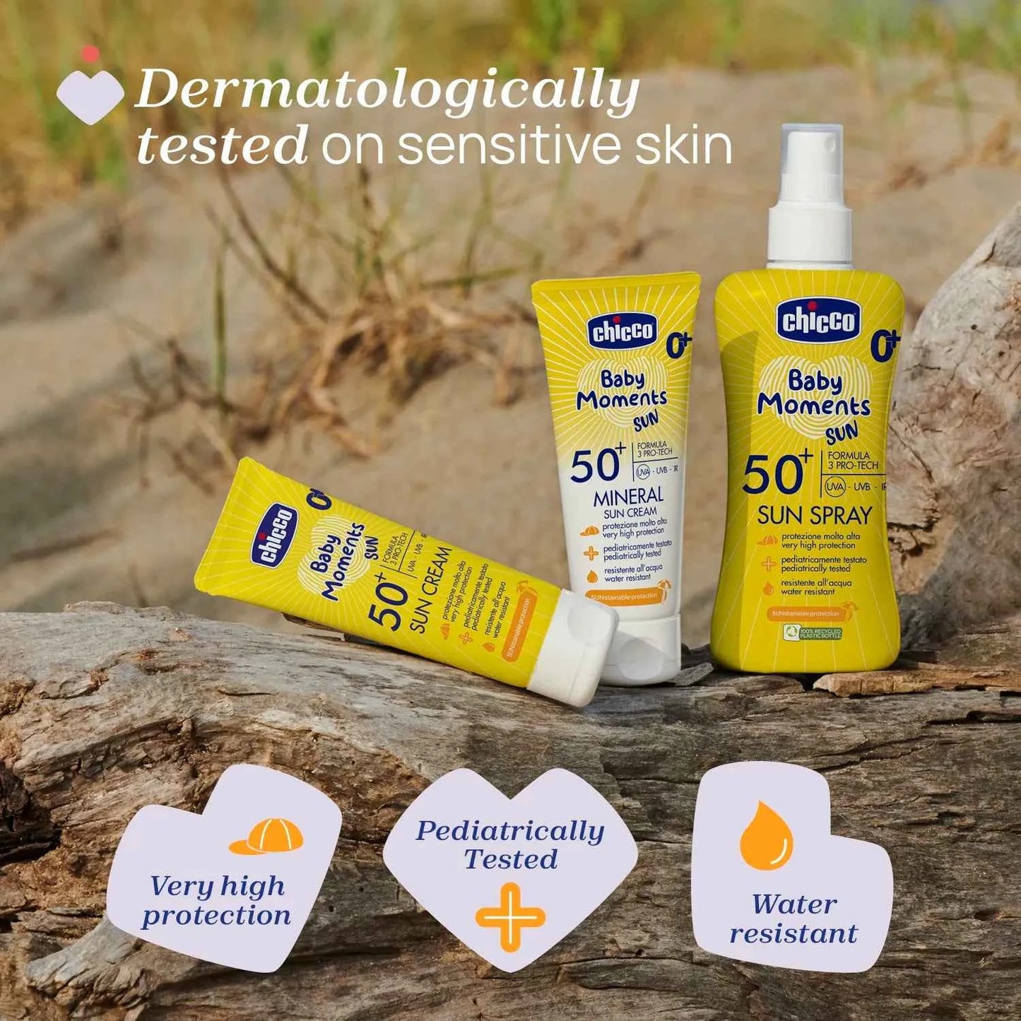 Chicco Baby Moments Sun SPF 50+ Sunscreen – 75ml, Newborn & Above