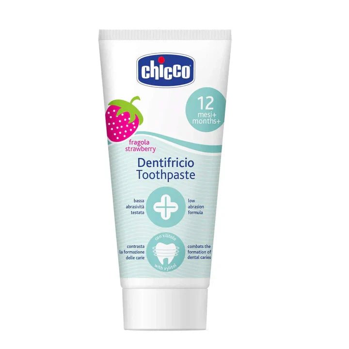Chicco Strawberry Toothpaste 50mL - Nonabrasive for 12M+ Kids - Adenzo Comfies