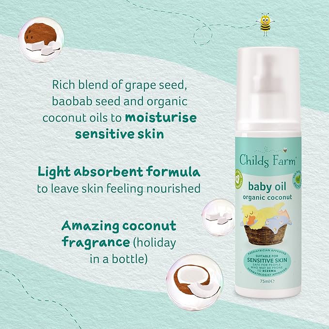 Child's Farm Baby Oil with Organic Coconut Oil 75ml