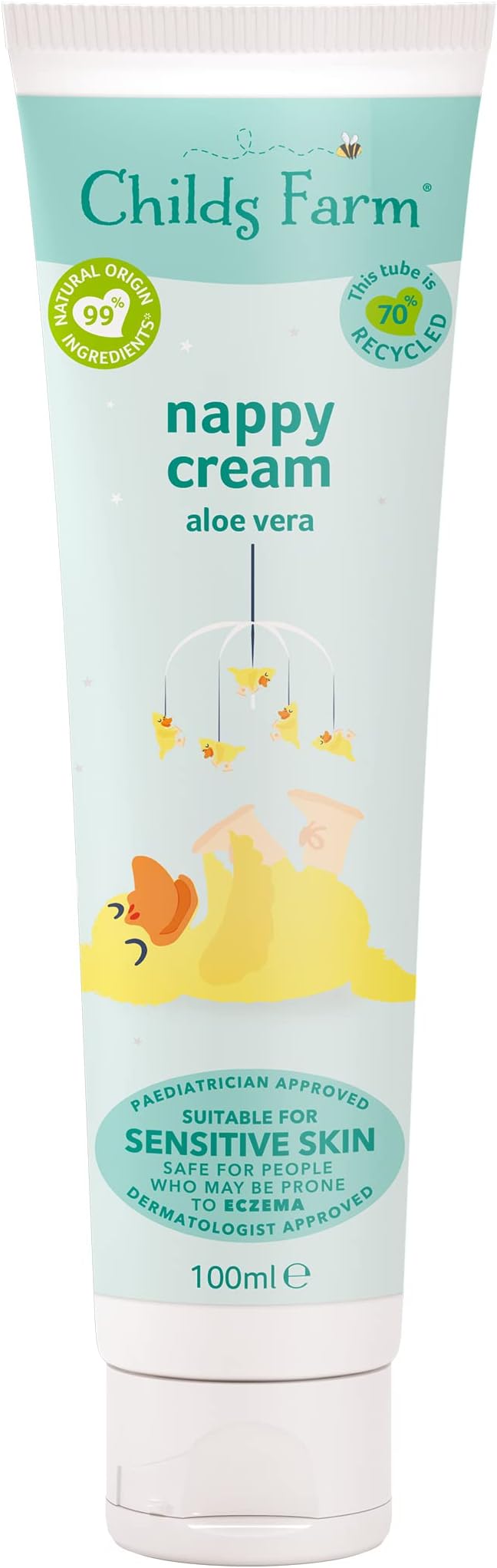 Childs Farm | Baby Nappy Cream 100ml | Aloe Vera | Suitable Newborns With Dry, Sensitive & Eczema-prone Skin