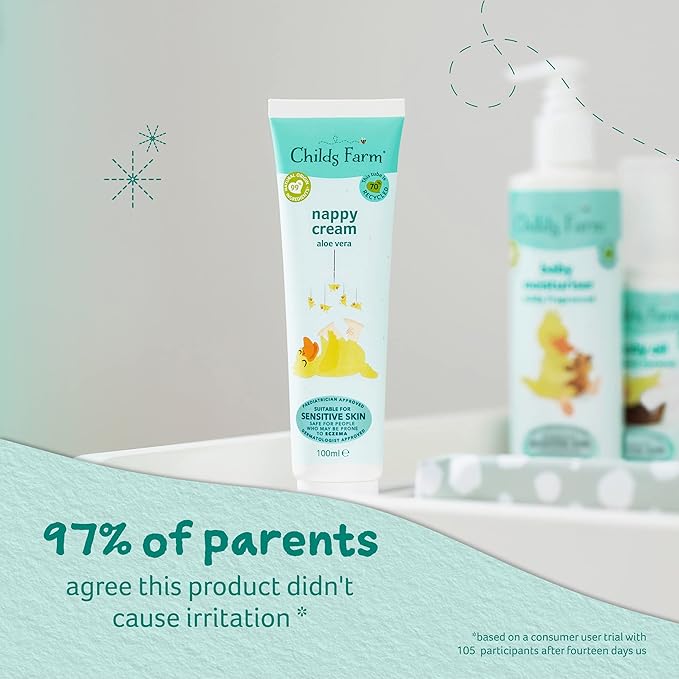 Childs Farm | Baby Nappy Cream 100ml | Aloe Vera | Suitable Newborns With Dry, Sensitive & Eczema-prone Skin