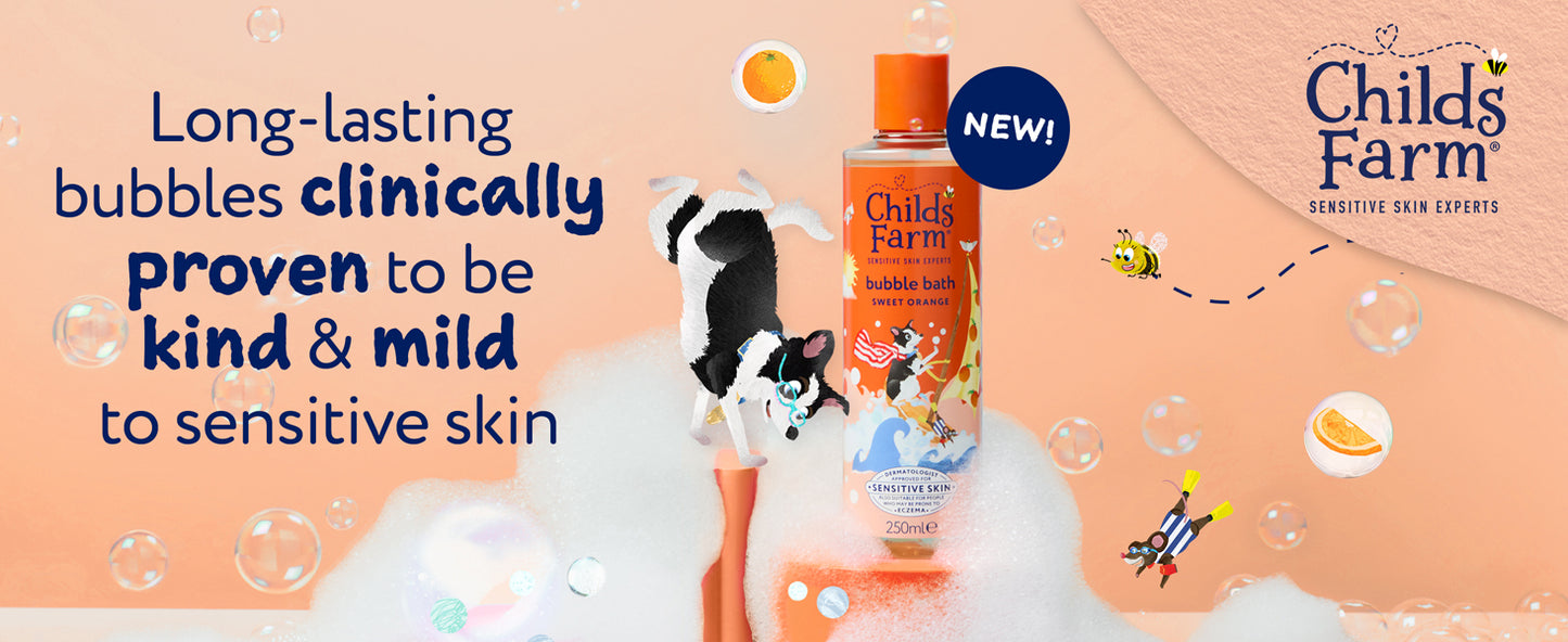 Childs Farm Kids Bubble Bath, Sweet Orange | Gently Cleanses & Soothes | Suitable for Dry, Sensitive Skin, 500ml