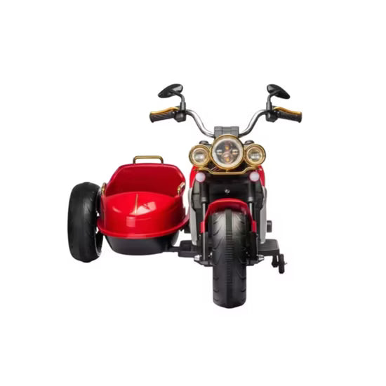 Baby Gaon Electric Ride-On Moto Chopper for Kids – Black Battery-Powered Motorcycle with Music, LED Screen, and Two-Passenger Seat
