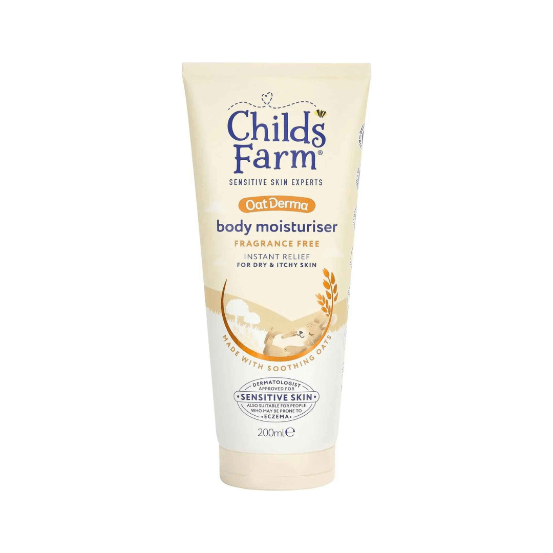 Childs Farm OatDerma Body Moisturiser, Fragrance Free, Soothing Hydration, Sensitive Skin, Emollient, Baby, Kids, 200ml - Adenzo Comfies