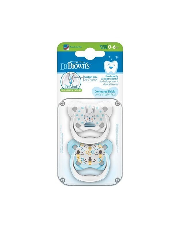 Dr Brown's PreVent Butterfly Soothers Blue 0-6m Sterilizer Safe BPA free 2Pk. - Adenzo Comfies