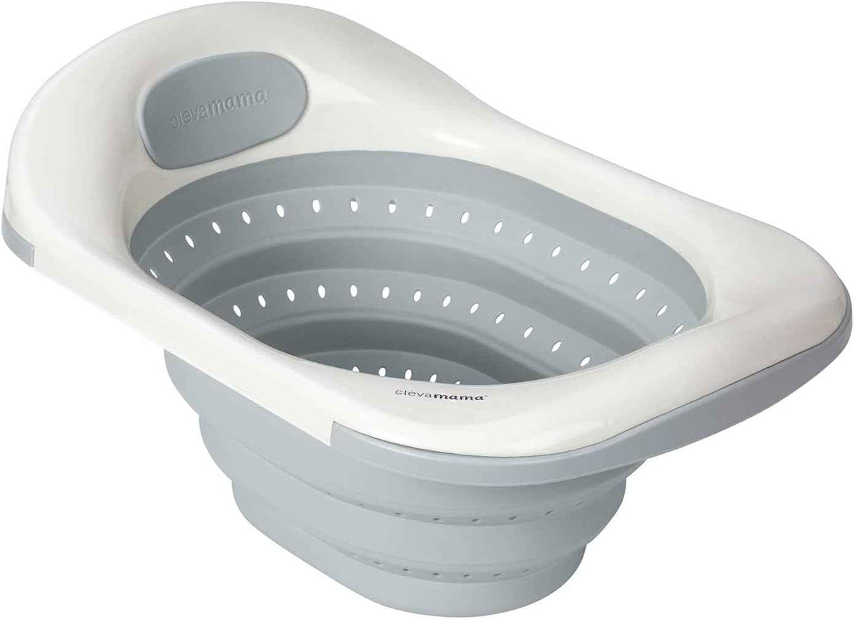 ClevaMama ClevaBath – Grey, Foldable Baby Sink Bath, 0–12 Months