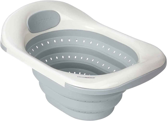 ClevaMama ClevaBath – Grey, Foldable Baby Sink Bath, 0–12 Months