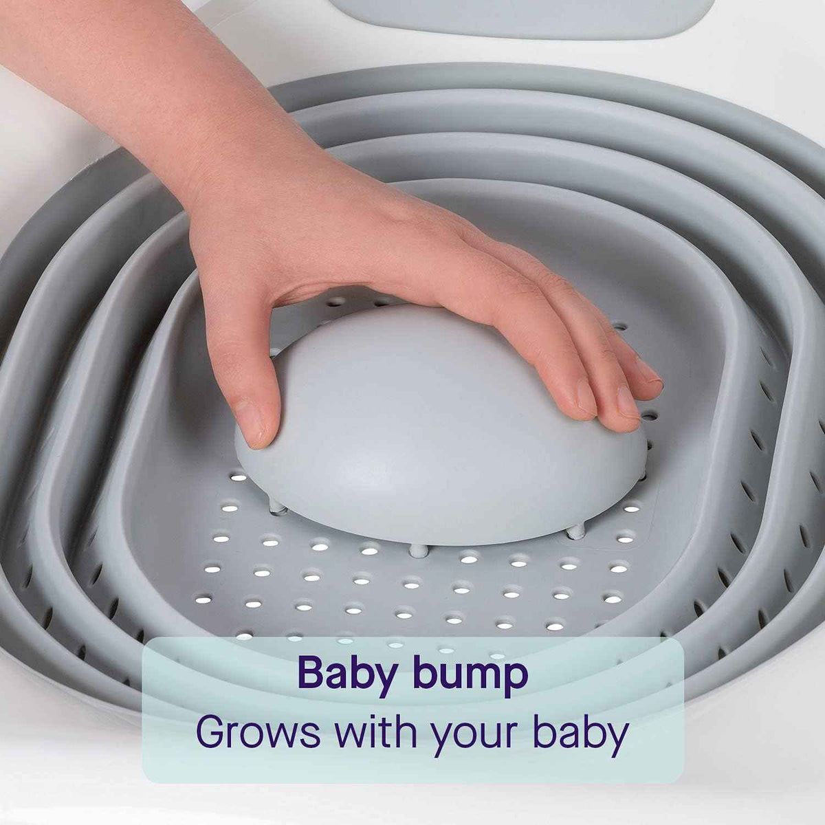 ClevaMama ClevaBath – Grey, Foldable Baby Sink Bath, 0–12 Months