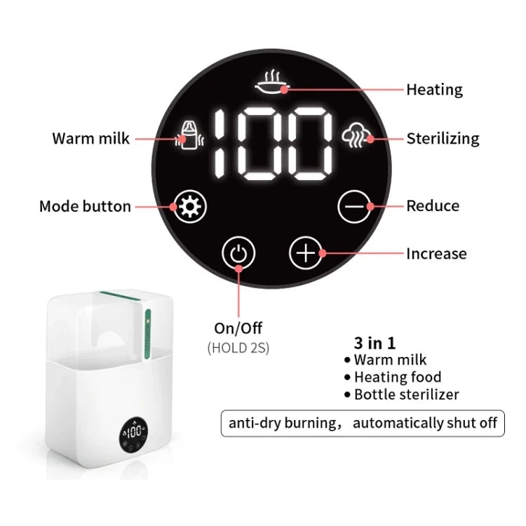 Cmbear ZRN-0803 Baby Bottle Sterilizer Food Warmer (EU Plug)