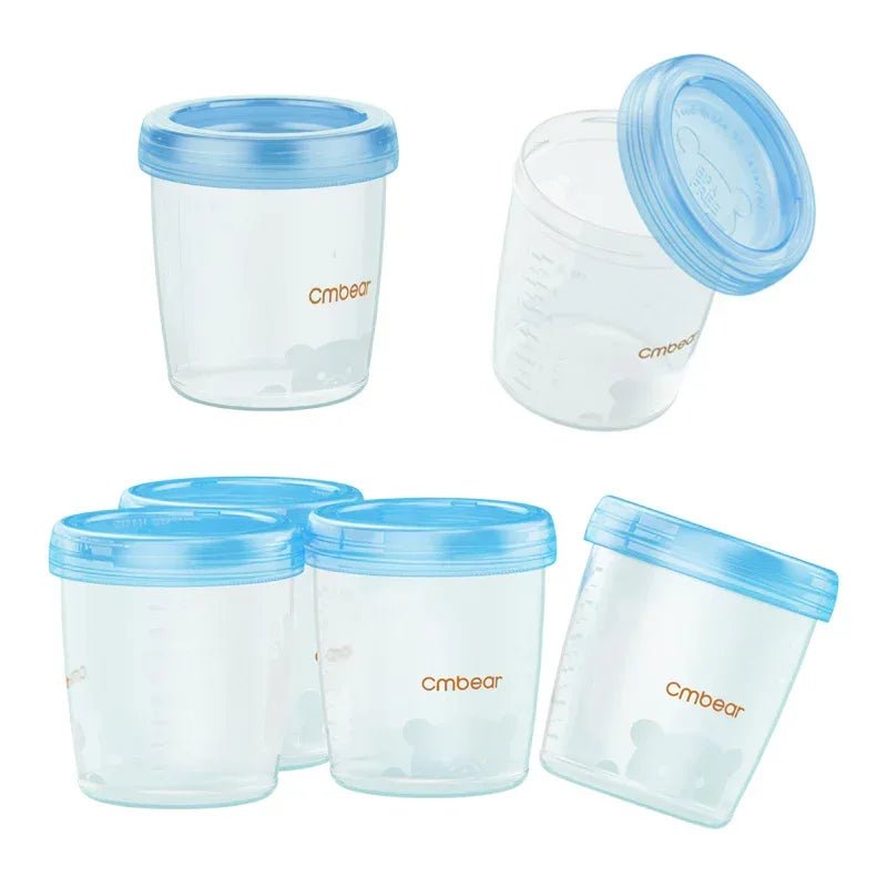 Cmbear Packaged Breast Milk Storage Cups – 6 Piece Set – Reusable BPA - Free Containers with Secure Lids – Safe Infant Feeding & Breast Milk Preservation - Adenzo Comfies