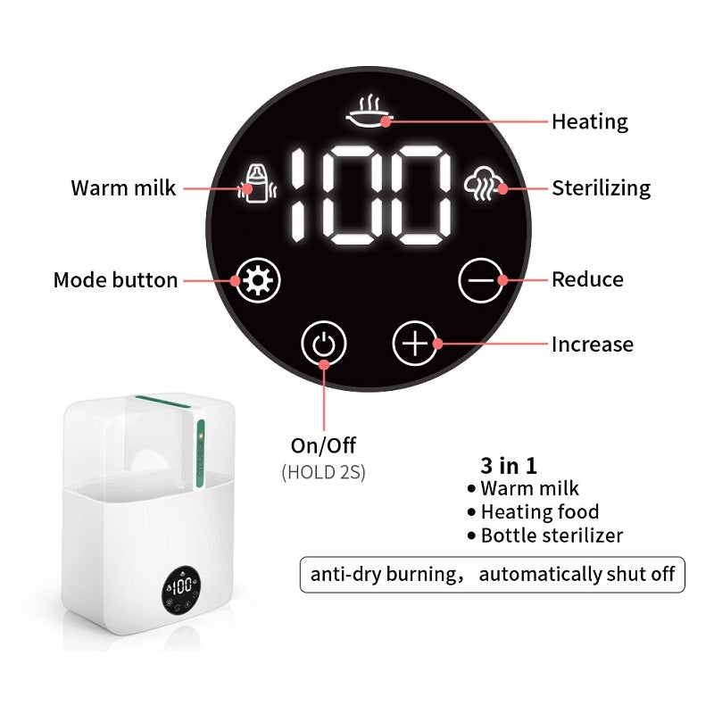 Cmbear ZRN-0803 Baby Bottle Sterilizer Food Warmer (EU Plug) - Adenzo Comfies