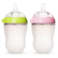 Comotomo 2 pack Baby Bottle, Green/Pink, 150ml/ 250ml, 2-Count