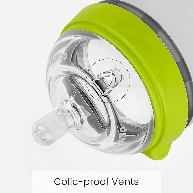 Comotomo 2 pack Baby Bottle, Green/Pink, 150ml/ 250ml, 2-Count