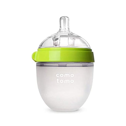 Comotomo Baby Bottle Single Pack, Green/ pink