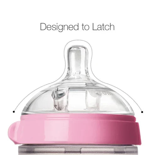 Comotomo Baby Bottle Single Pack, Green/ pink