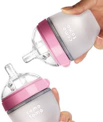 Comotomo 2 pack Baby Bottle, Green/Pink, 150ml/ 250ml, 2-Count
