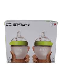 Comotomo 2 pack Baby Bottle, Green/Pink, 150ml/ 250ml, 2-Count