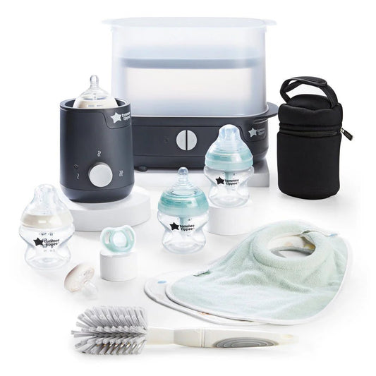 Tommee Tippee Complete Feeding Set – Electric Steam Steriliser, Bottle Warmer, Soothers & Bottles (Newborn Essentials, 12‑Piece Set) - Adenzo Comfies