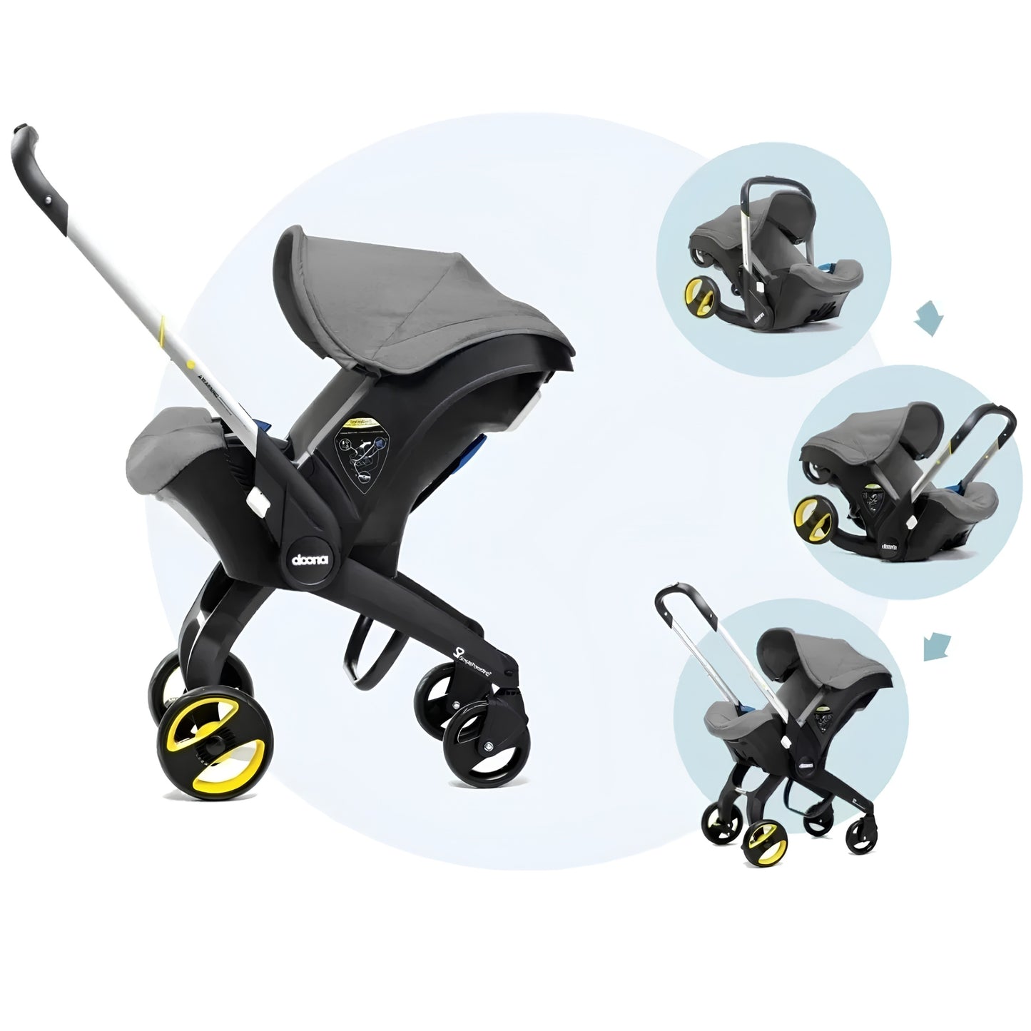 4 in 1 Stroller for 0m+, Car Seat & Stroller in 1 | 3 Reclining Positions, i-Size Certified, Enhanced Safety & Comfort Travel System - Adenzo Comfies