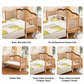 Walnut Wood Children's Interlocking Bed, Solid Wood Baby Bed, Large Bed With Adjustable Guardrails, Widened Legs, Baby Bed For bed Bumpers or Other Mattress Styles