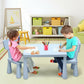 COSTWAY Kids Table and Chair Set, Children Multi Activity Desk with 2 Chairs, 3-Piece Toddler Furniture Set for Eating, Drawing, Writing, Craft, Snack Time, 77 x 55 x 50 cm - Adenzo Comfies