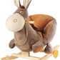 Creative children's early education toy solid wood belt music baby rocking horse dual - purpose plush rocking chair - Adenzo Comfies