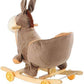 Creative children's early education toy solid wood belt music baby rocking horse dual - purpose plush rocking chair - Adenzo Comfies