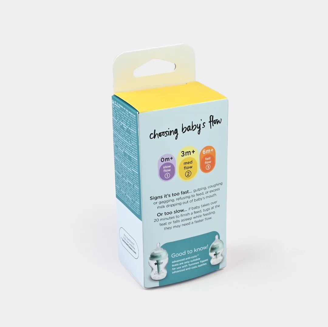 Tommee Tippee Anti-Colic Teats Natural Start & Advanced Medium (2 Pack) - Adenzo Comfies