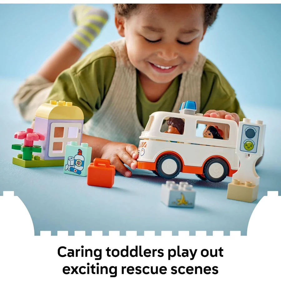 LEGO® DUPLO® Ambulance & Driver [10447] – 19‑Piece Preschool Rescue Playset with Figures, Ages 2+