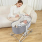 Mastela 4 in 1 Swing & Bassinet - 12 Melodies - Adjustable Backrest - 5 Points Harness - Breathable Mesh Sides & Soft Headrest - For 0 to 36M (Upto 9 Kg) - Light Grey - Adenzo Comfies